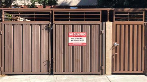 trash enclosure doors with metal panels fabrication details|metal deck trash enclosures.